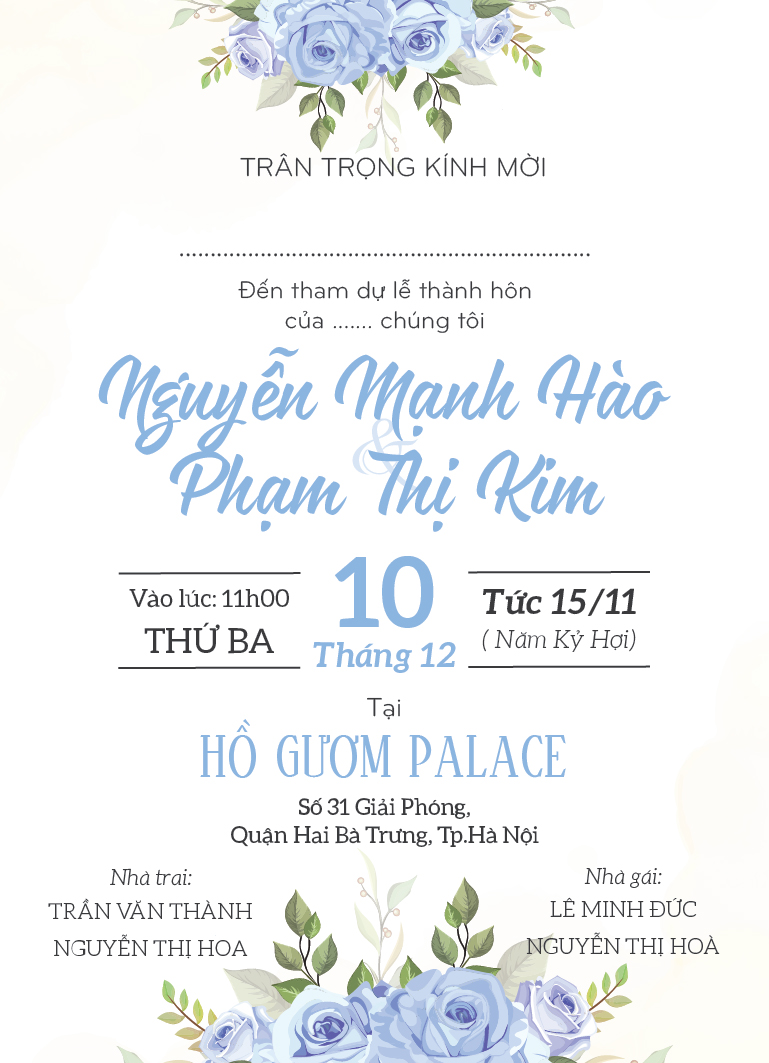Thiệp cưới hiện đại Miền Bắc 13 x 18 M2 3d-01